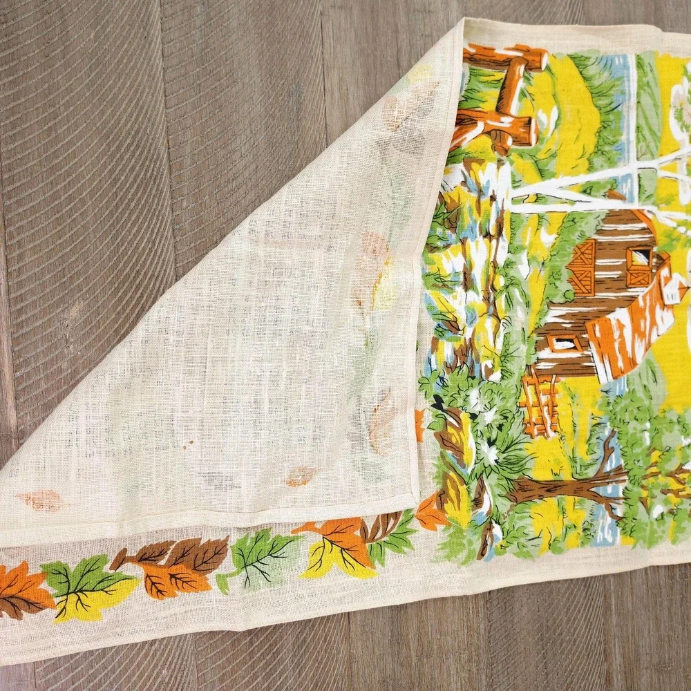 Vintage 1979 Cottage Farmhouse Decor Linen Tea Towel Calendar